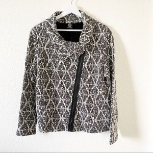 🆕 Bobeau Print Textured Asymmetrical Jacket